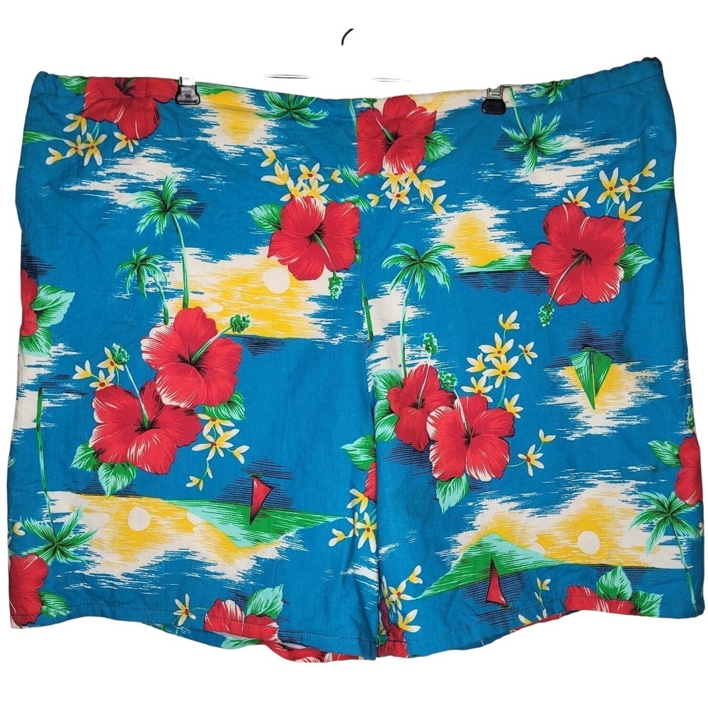 Vintage Le Tigre Hawaiian Shorts Tropical Mens Size Large Summer Beach 80s